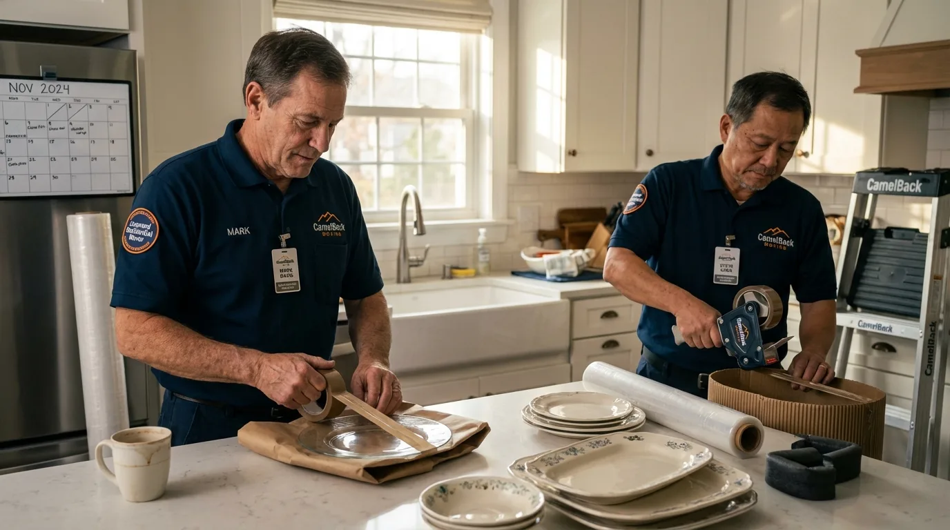 Professional crew packing kitchen dishware in Cape Canaveral, FL